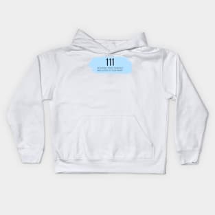 111 Angel Number blue Kids Hoodie